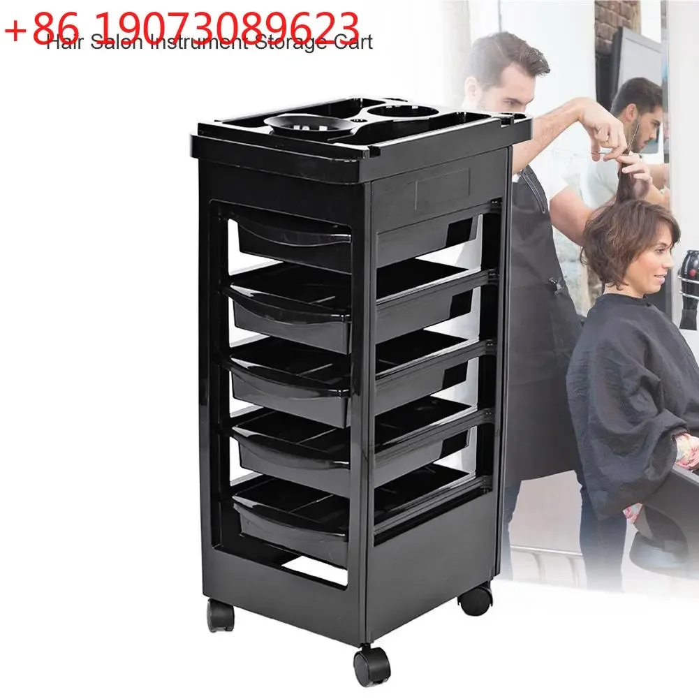 

Пятиуровневая подставка для краски для волос и фена с вращением на 360 градусов, мобильная тележка для хранения и перемещения из ПП-материала.