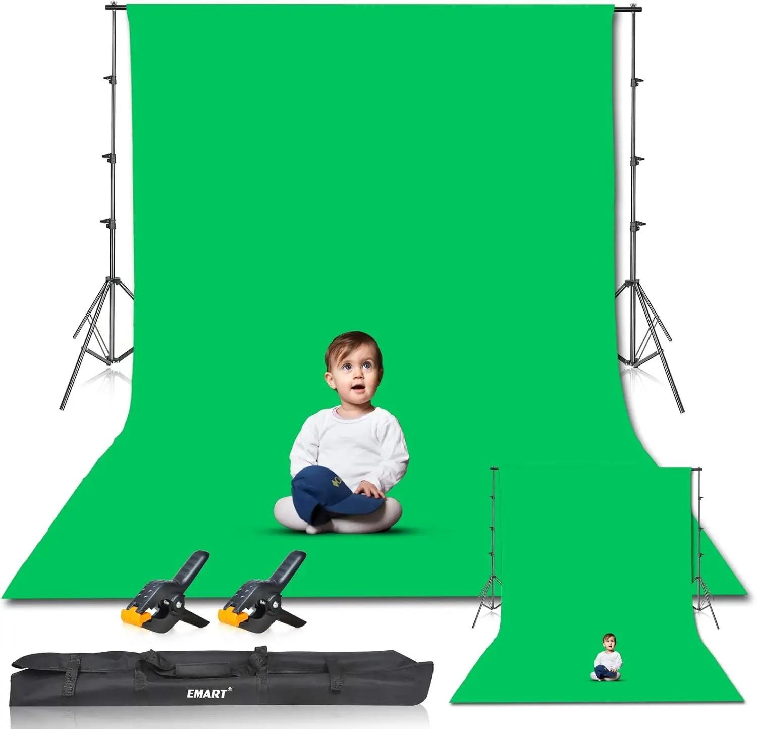 

2.6 X 3M Background frame--2 X 3M Green clothGreen Screen Studio Background Photo Video Backdrop Stand Clamps and Sandbag