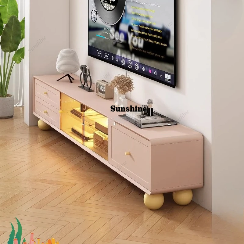 

Floor-to-ceiling living room household cream wind premium TV cabinet