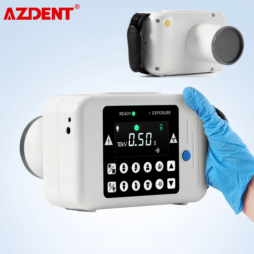 AZDENT Portable Dental X-ray Machine High Frequency Digital Sensor X Ray Film 105mm Distance Dentistry Equipment Tools