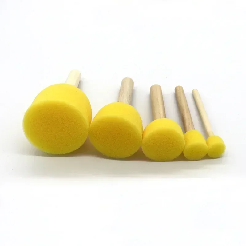 4/5pcs/set Sponge foam brush diy toy materials Sponge brush with wooden handle for children art painting