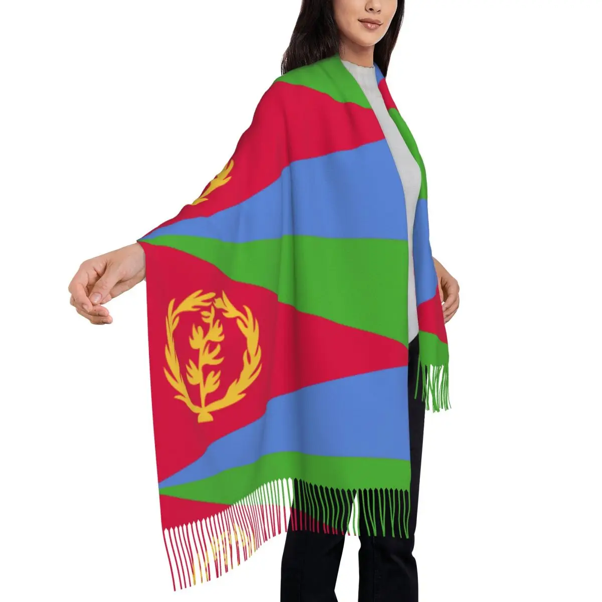 Eritrea Flag Women\'s Tassel Shawl Scarf Fashion Scarf