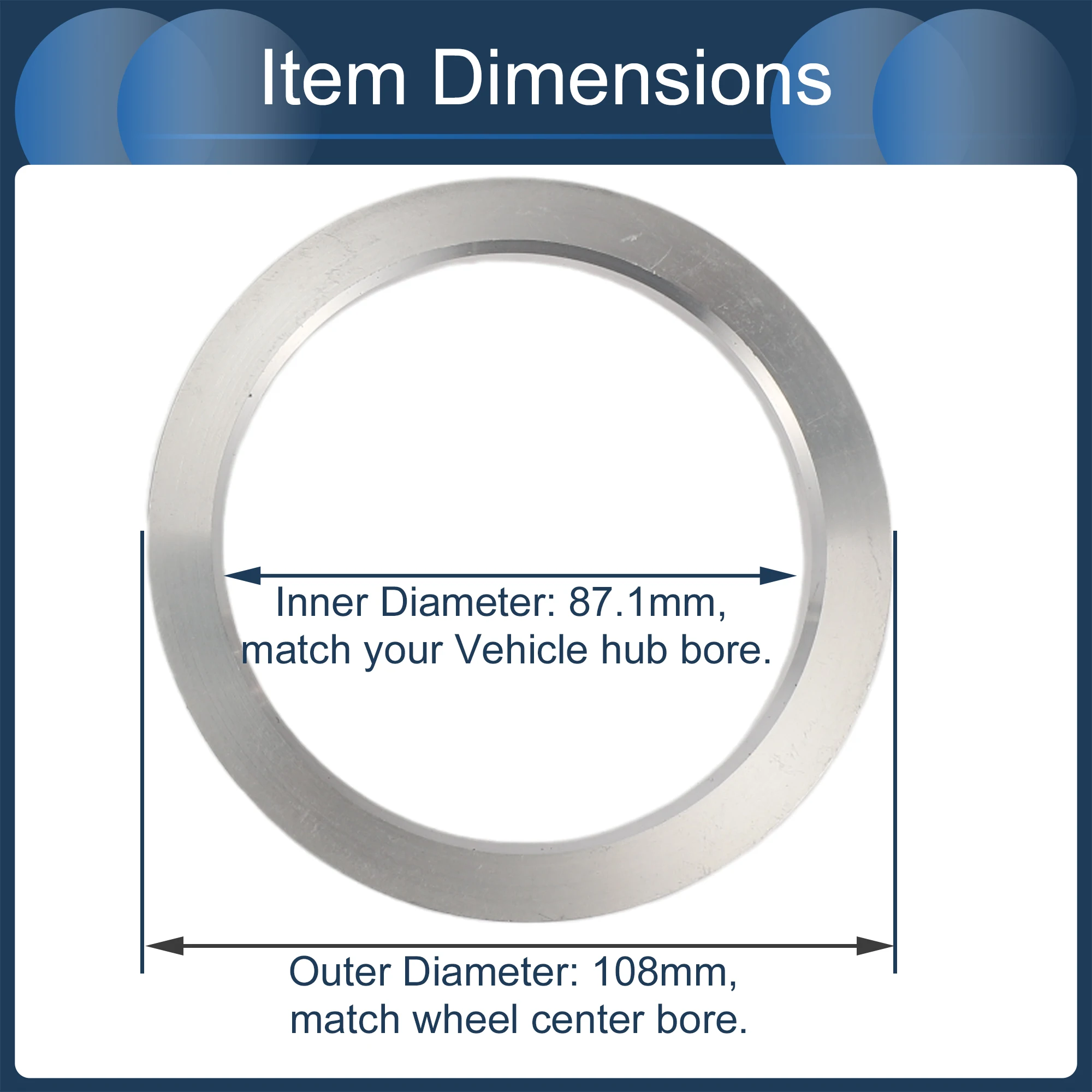 UXCELL 4pcs OD 110/108/106mm to ID 108.1/93.1/75.1/100.1/106.1/67.1/78.1/87.1mm Car Wheel Hub Centric Rings Aluminum Alloy