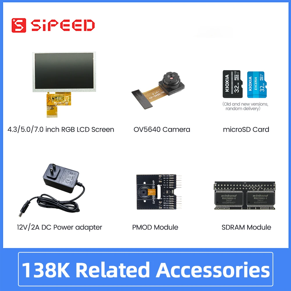 Sipeed Tang Mega 138K Dock Accessories TF card screen PMOD module power camera
