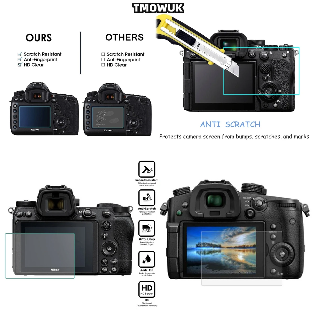 

For A7RII A7RIII A7R4 A7R4A A7SMII A7RMII A7MII A7MIII 9H Tempered Glass LCD Protector Easy Install HD Clear