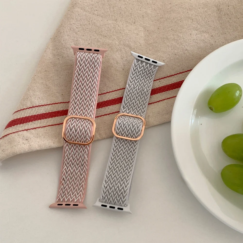 Nylon Strap for Apple Watch ultra 2-3 49mm 42mm 46mm 45mm 38/40/41/44mm band Elastic Bracelet iWatch Series11 10 9 8 7 6 5 4 SE