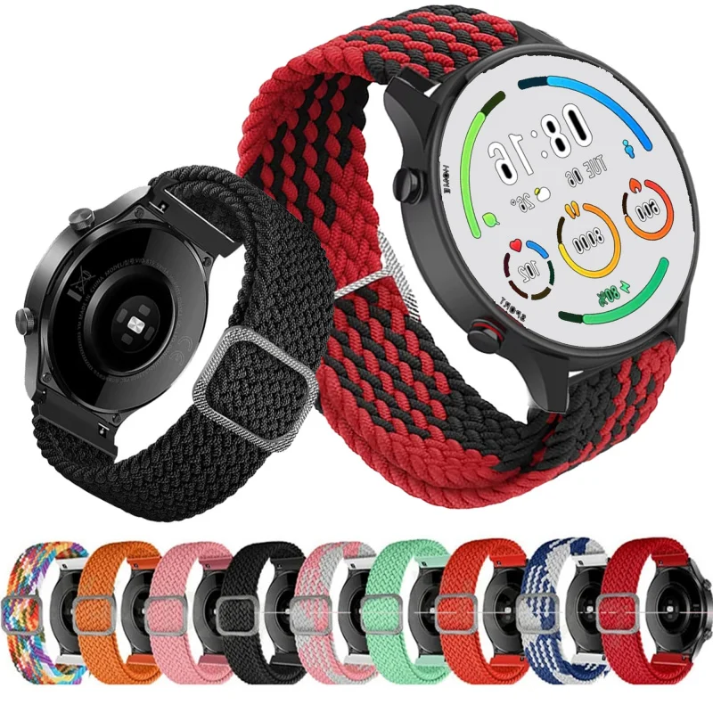 22mm Stretch Braid Nylon Watchband For Xiaomi Mi Watch Color Sports/S1 Pro S4 S3 S2 Strap Bracelet Mi Watch Color 2 Band