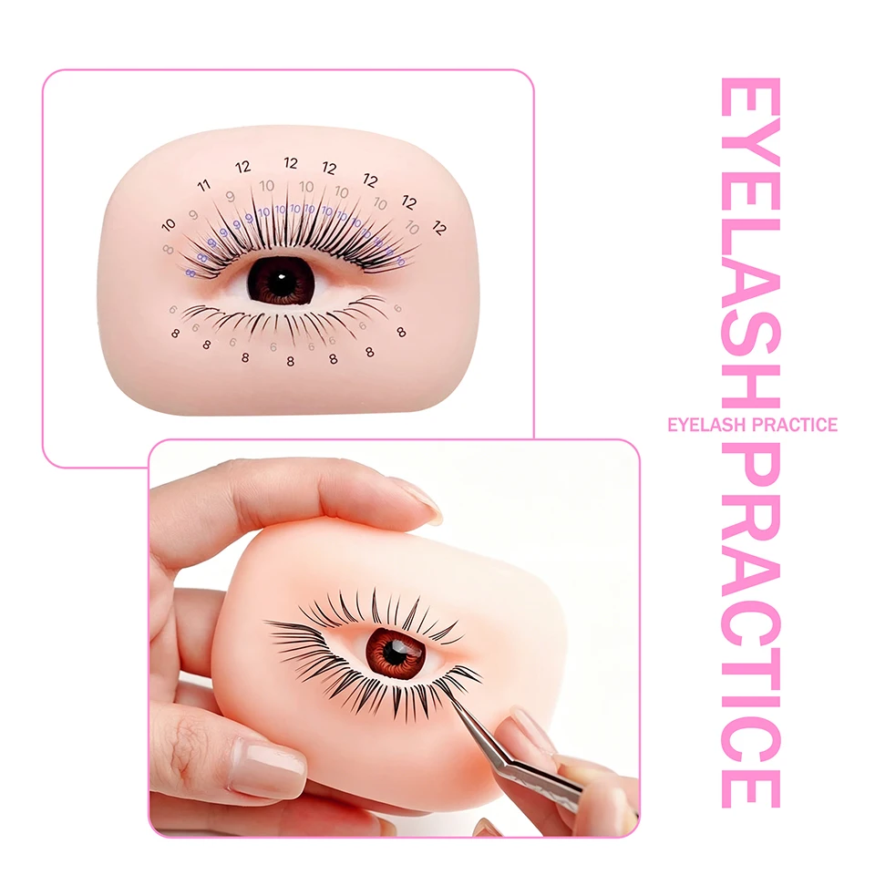 1-lagiges / 3-lagiges Wimpern-Übungspuppenmodell für das Üben des Wimpern-Make-up-Verfahrens, Wimpernverlängerungs- und Pfropf-Trainingswerkzeug – Detail 6