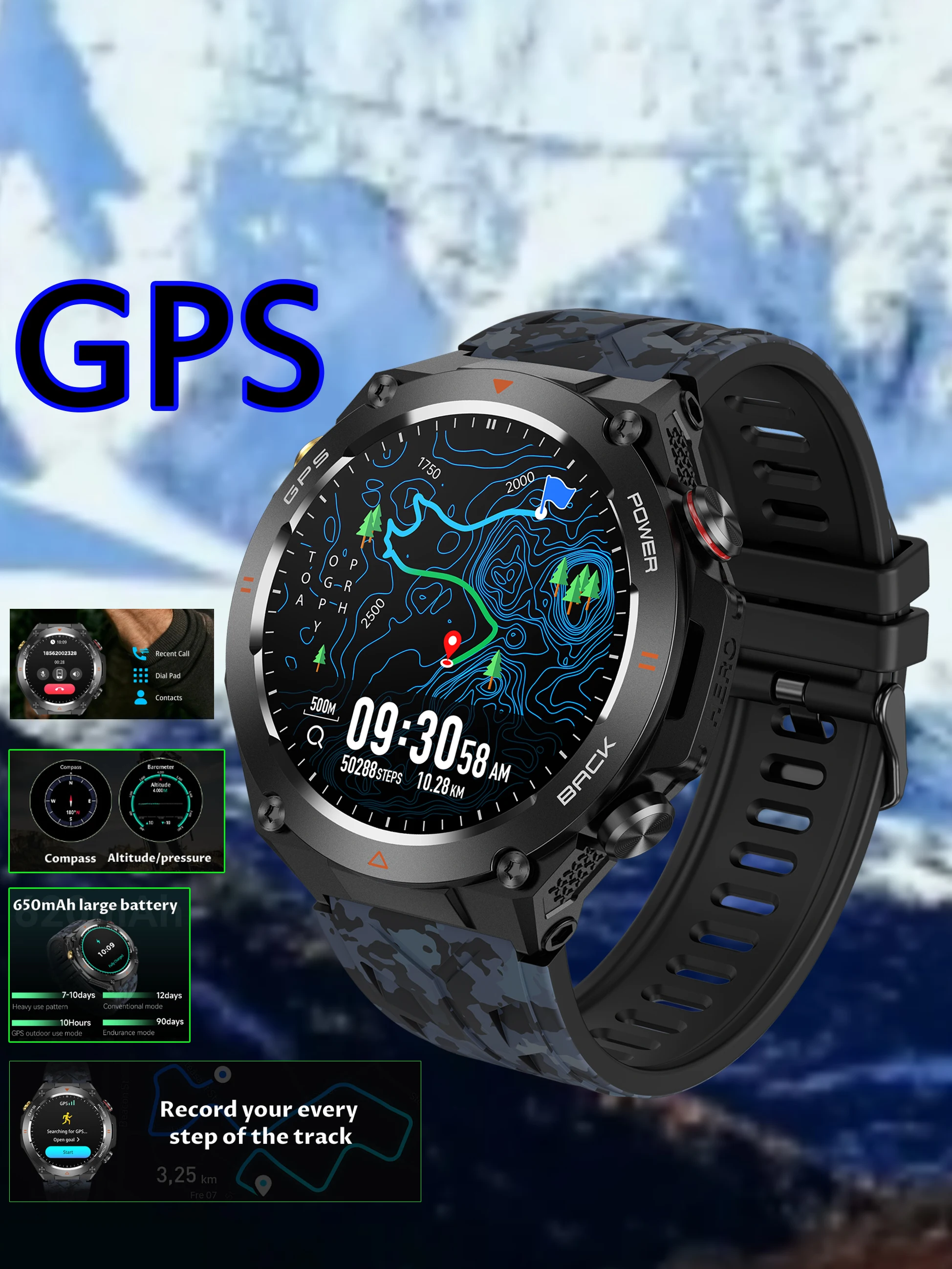 Time Owner Smart Watch 1.45 Inch AMOLED Heart Rate Testing Deep Waterproof,Long Battery Life KC82 Smartwatch