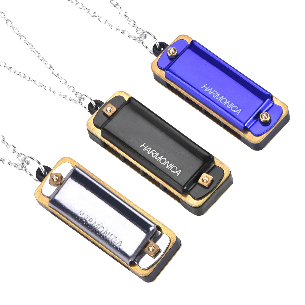 Playable Tiny Harmonica Necklace Lightweight Portable Mini Music Instrument Pendant Jewelry For Women Men Gift Music Lover Gift