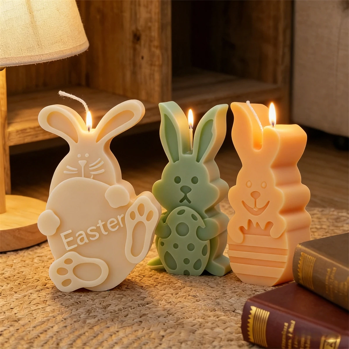 Easter Bunny Silicone Mold DIY Holding the Egg Rabbit Shape Mold for Candle Crafts Home Holiday Decor Easter Resin Making Art