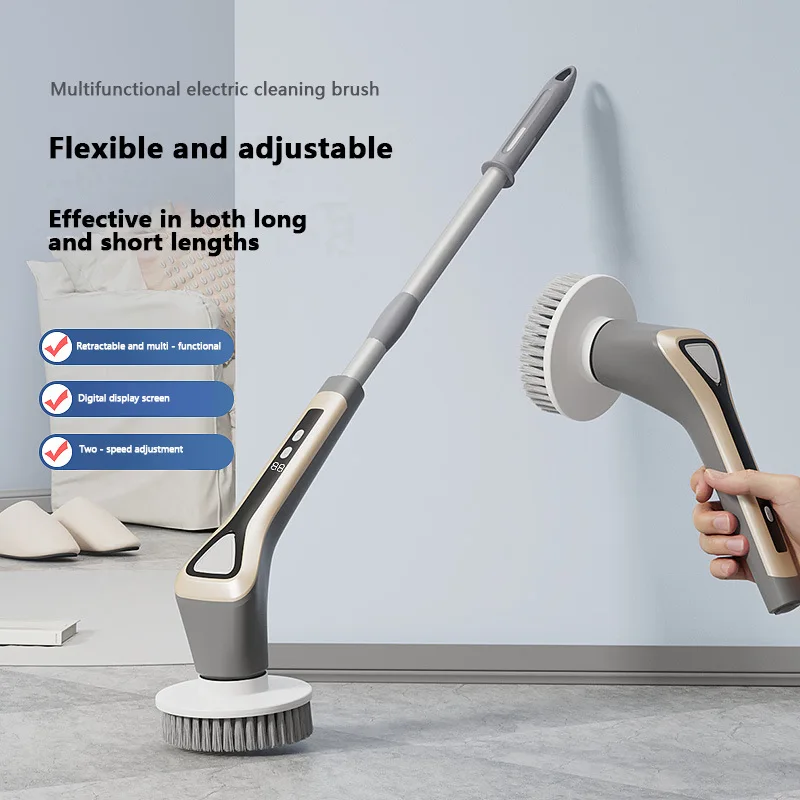 Electric Cleaning Brush Electric Spin Cleaning Scrubber Electric Cleaning Tools Parlour Kitchen Bathroom Cleaning Gadgets