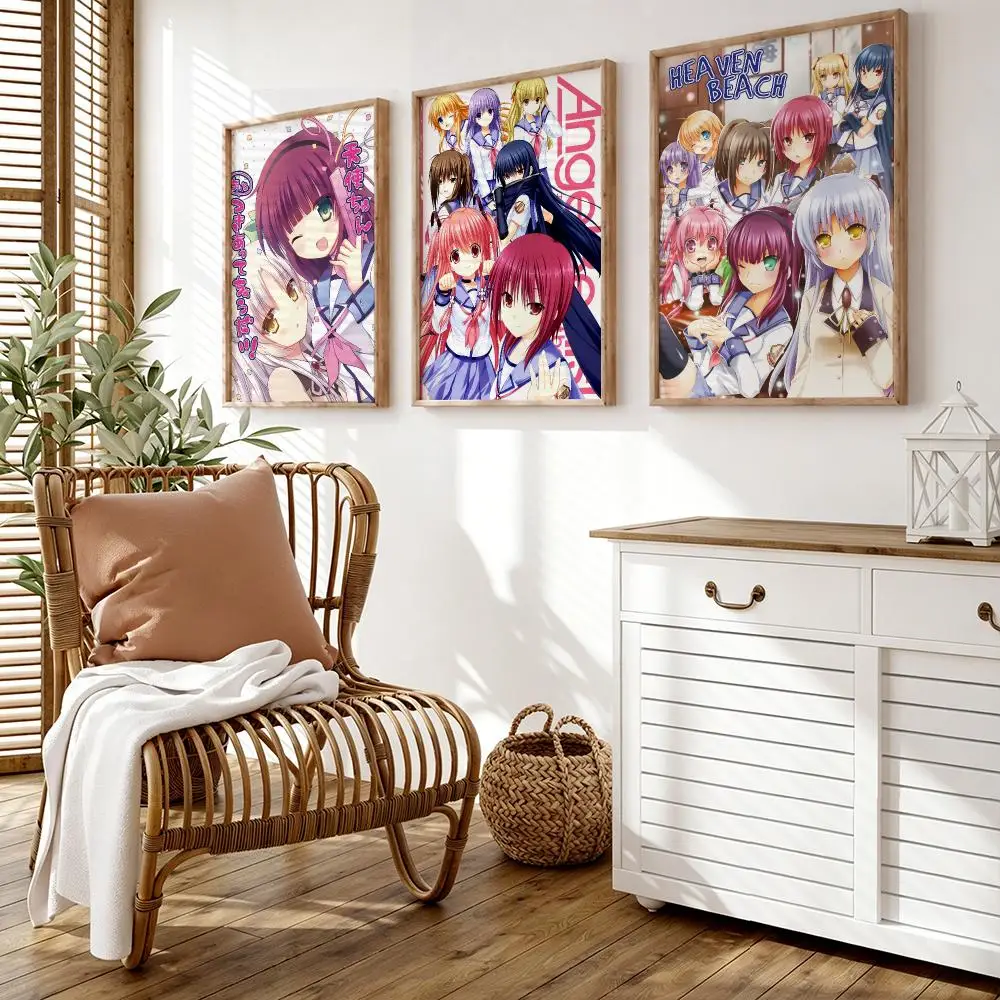 Anime Angel B-Beats Poster Wall Stickers HD Painting Self Adhesive Art Decals for Bedroom Living Room Home Decor
