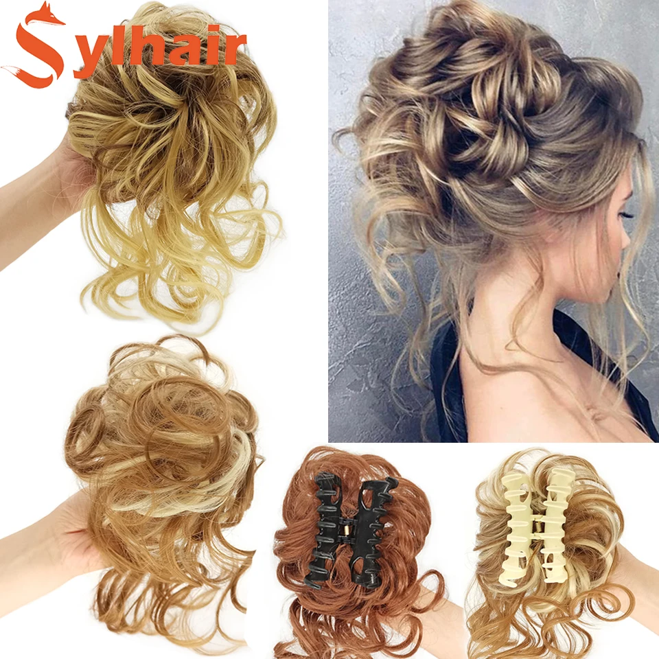 Chignon Messy Synthetic Hair Clip Band Bun Scrunchi Tail With Elastic Donuts Hair Extensions Accessories For Women Hairpins