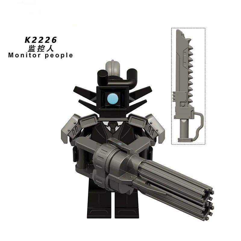 KDL834 serie di animazione persona di sorveglianza fotocamera persona modello bambola assemblaggio building block borsa giocattolo