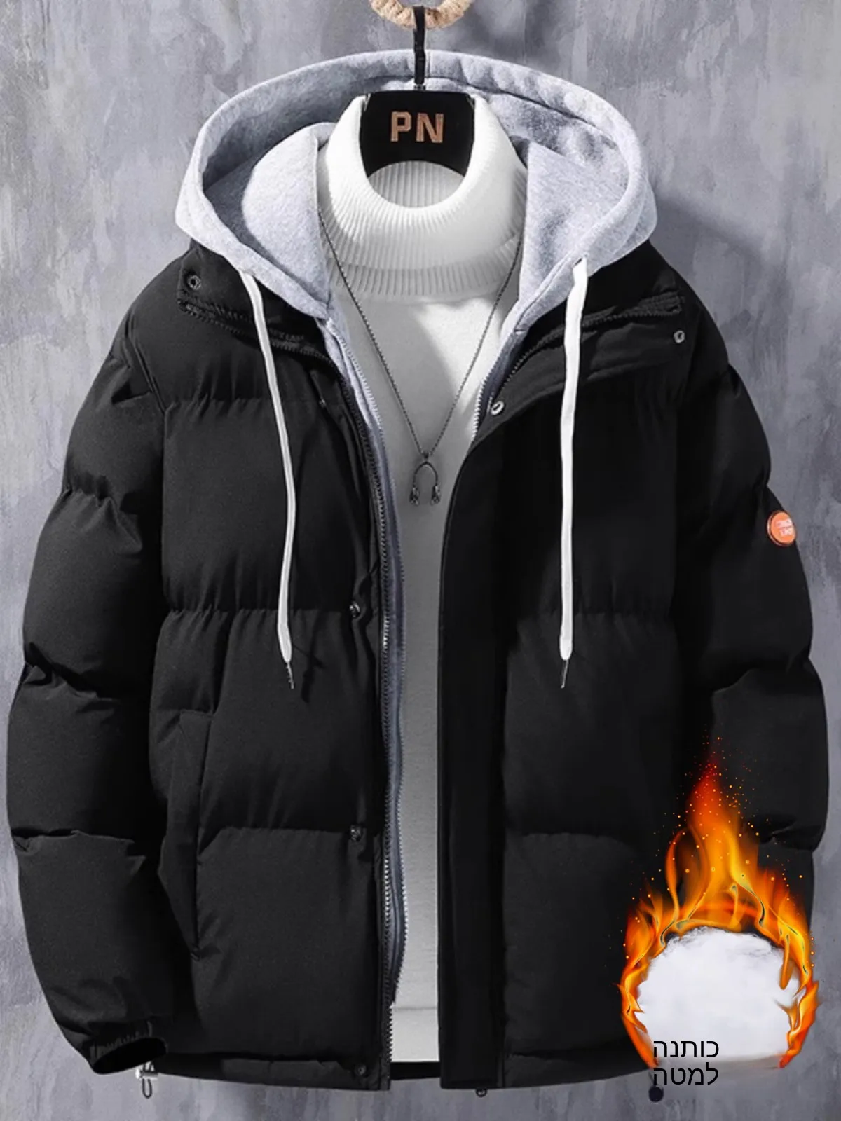 Teenage Boys' Fleece Lined Cotton Jacket Warm Outerwear Autumn Winter Style Standard Fit Polyester Fiber Thickened Zipper Clo...