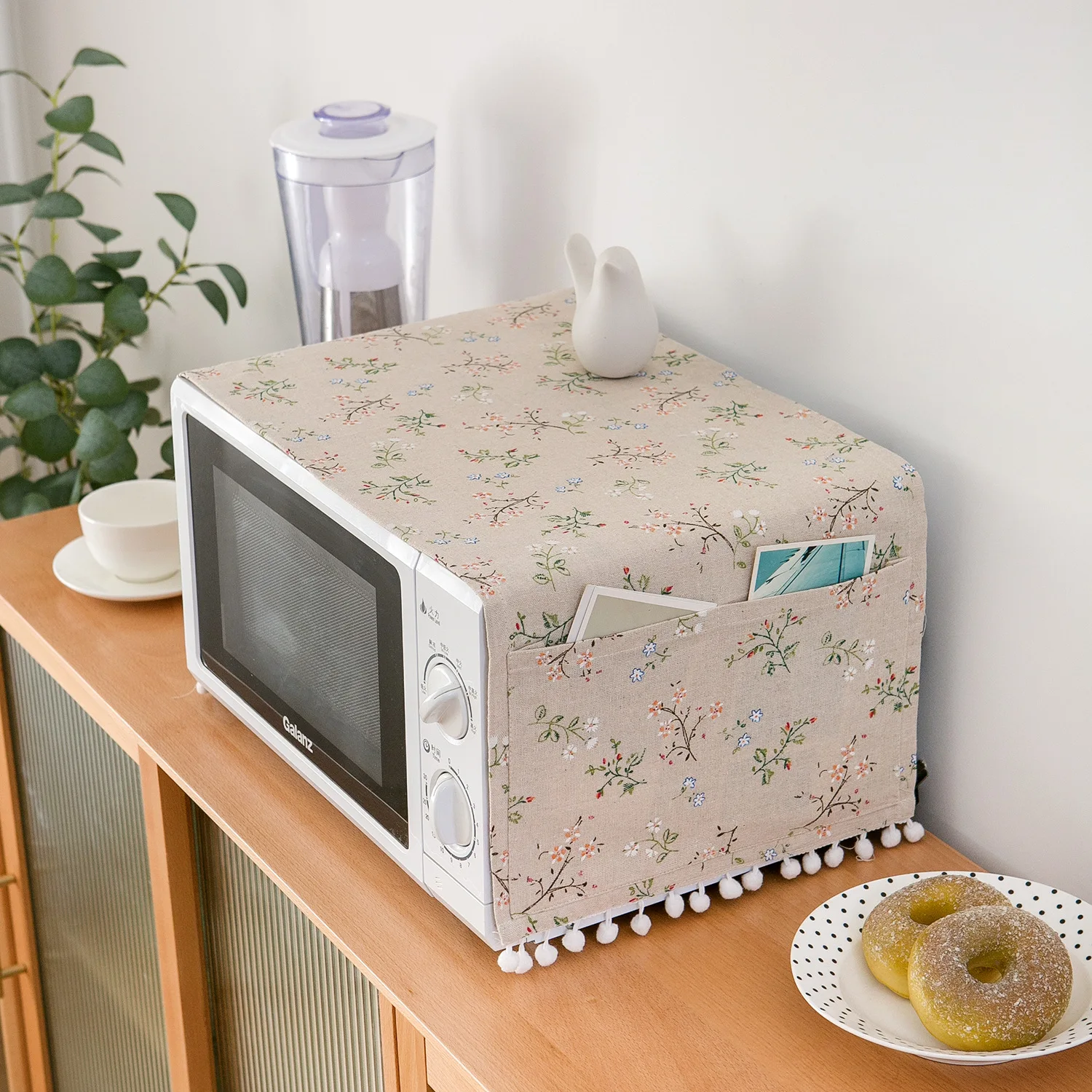 

Pastoral Cotton And Linen Dust-proof Cloth Microwave Oven Cover Flower Dust-proof Cover Oven Cover Electric Oven Cover