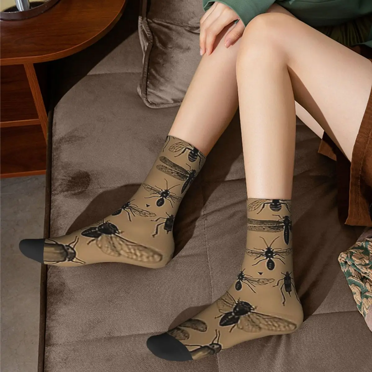 Chaussettes à motifs d'études d'entomologie pour hommes et femmes, bas absorbant la sueur Harajuku, chaussettes longues toutes saisons, cadeaux de Noël