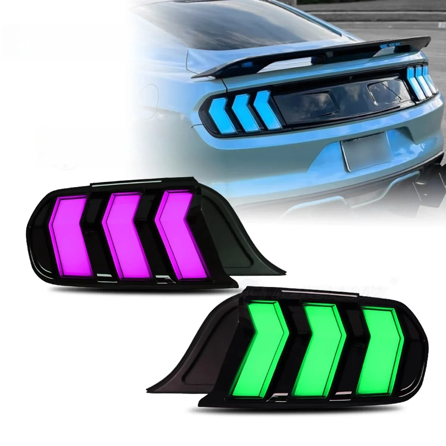 

1 Unit RGB Tail Lights for Mustang 2015-2023 GT LED Start Animation DRL Car Back Lamps Assembly Lighting System New
