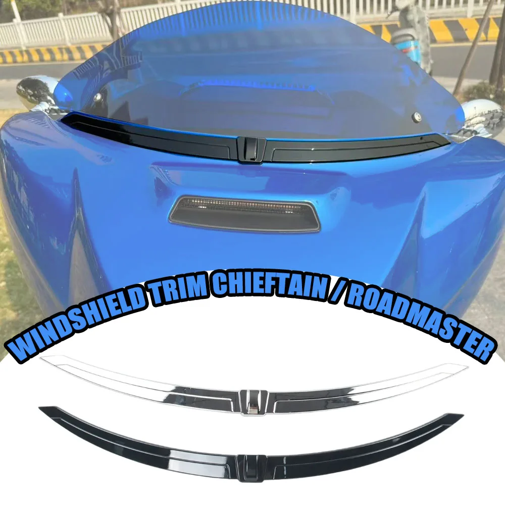 

Хромированная черная накладка на лобовое стекло для мотоциклов Indian Chieftain Roadmaster 2014-2024, аксессуары для мотоциклов, простая установка.