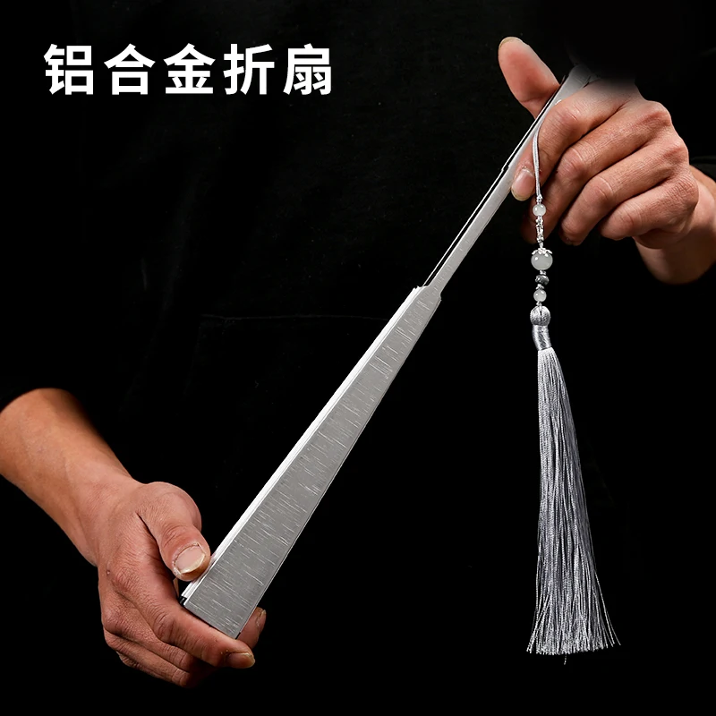

Kung Fu Fan Aluminum Alloy Fan Metal Bone Bamboo Core Small Bone Chinese Style 10-Inch Classical Male Iron Fan Gift Folding Fan
