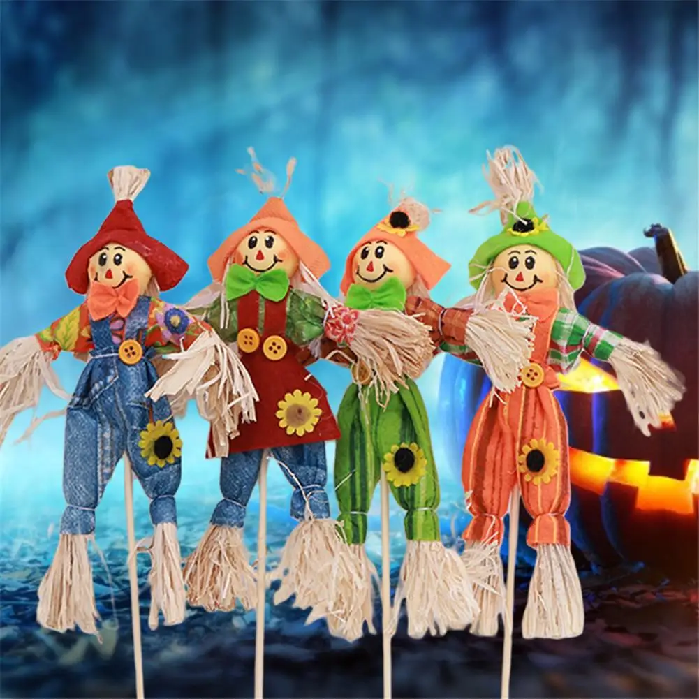 2PCS Halloween Scarecrow Decoration Set Scarecrow Cute Pumpkin And Country Theme Suitable For Home Kitchen Living Room And Bar