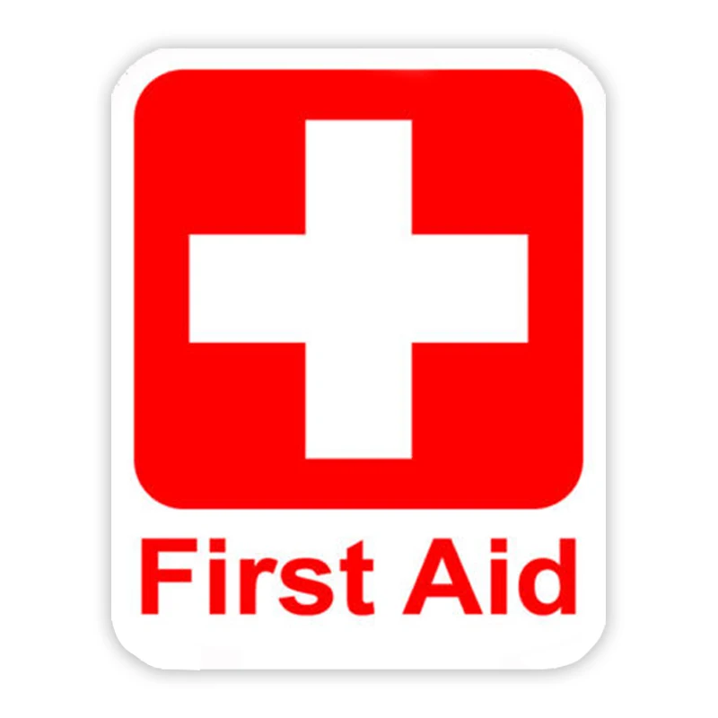 Emergency First Aid Kit Sticker Vinyl Decal Health Safety Red 1st Cross Sign 911 Waterproof Windshield Auto Accessories #S90210