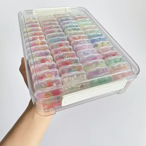 60 PCS DIY Diamond Painting Storage Box, Nail Art Jewelry Rhinestone Mosaic Storage Container, Multifunctional Storage Box