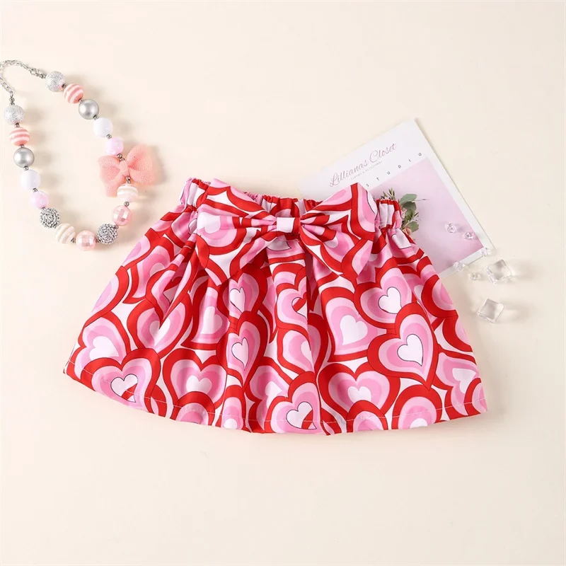 

Cross Mirror New Children's Love Bow Half Skirt Sweet Princess Children's Half Skirt Wholesale