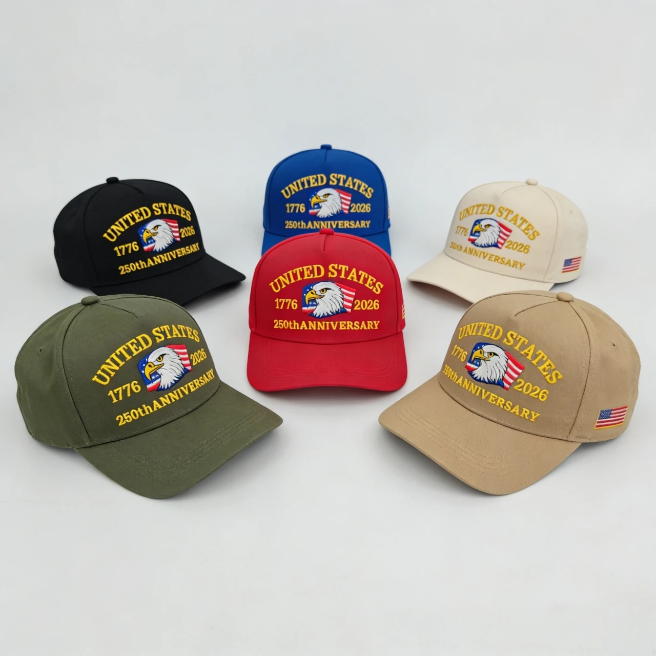 USA 250th Anniversary Bald Eagle Embroidery Baseball Cap 1776‑2026 Patriotic Unisex Adjustable Sun Hat Multiple Colors