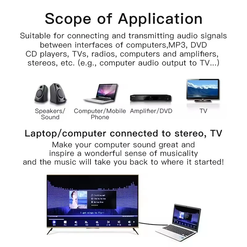 RCA كابل الصوت جاك 3.5 إلى 2 RCA كابل مساعد 3.5 مللي متر جاك إلى 2RCA ذكر الفاصل سلك الصوت للتلفزيون الكمبيوتر مكبر للصوت DVD المتكلم المزدوج RCA #5
