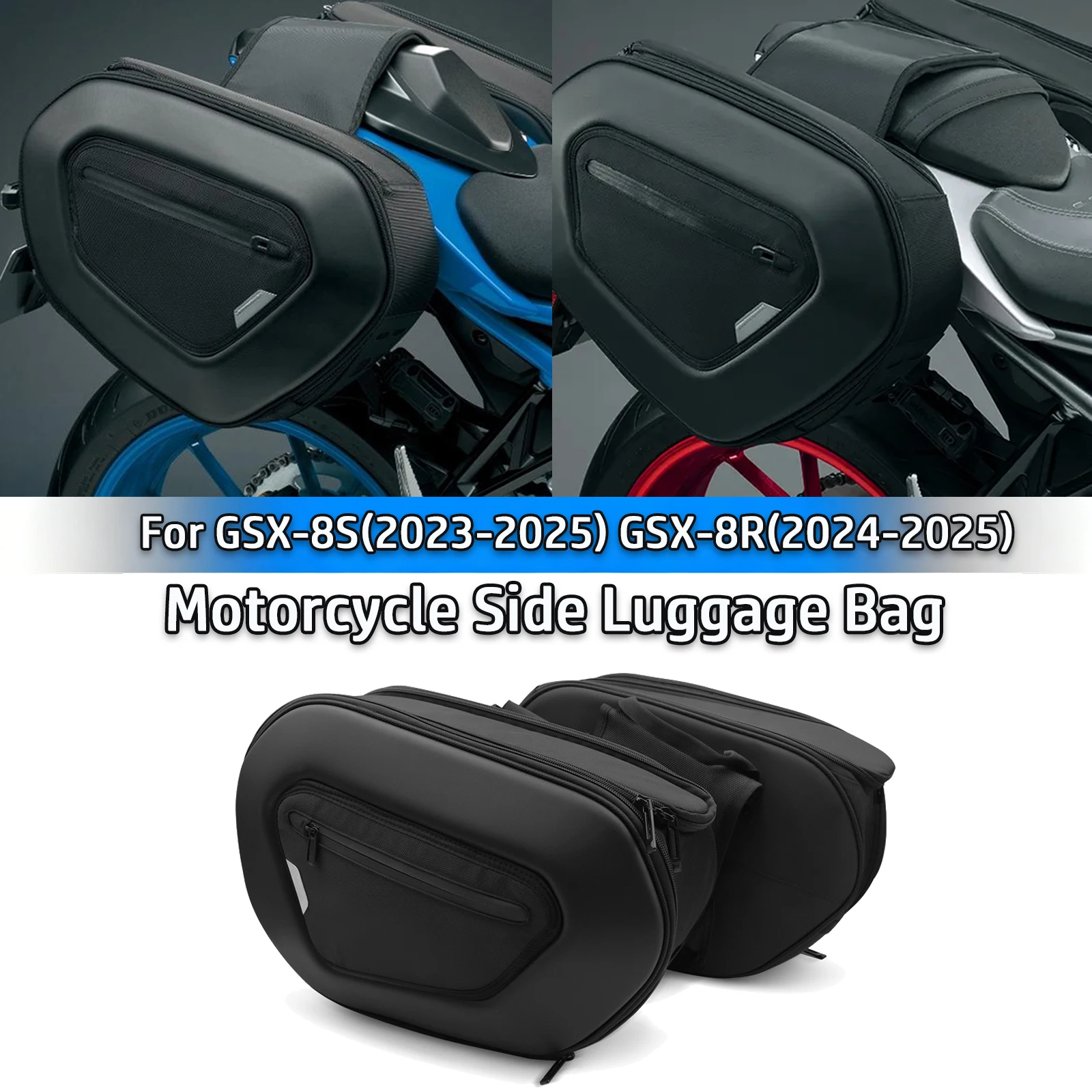 For GSX8R GSX-8R GSX8S GSX-8S 2025 2024 2023 Motorcycle Saddle Side Pannier Bag Waterproof  Riding Luggage Storage Travel Bag