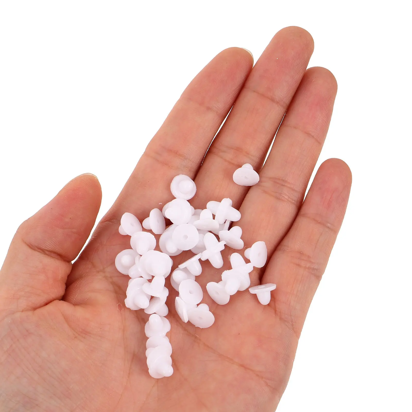 100Pcs White Silicone Earring Backs for Women 8x5mm Flat Disc Safety Back Pads Replacement Soft Secure Studs Hook Earrings