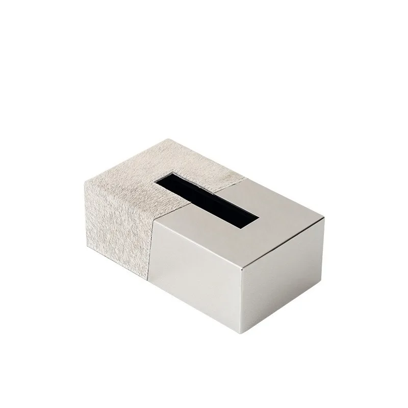 Italian light luxury horsehair tissue box, tray storage box, jewelry box combination, bedroom bay window ornament