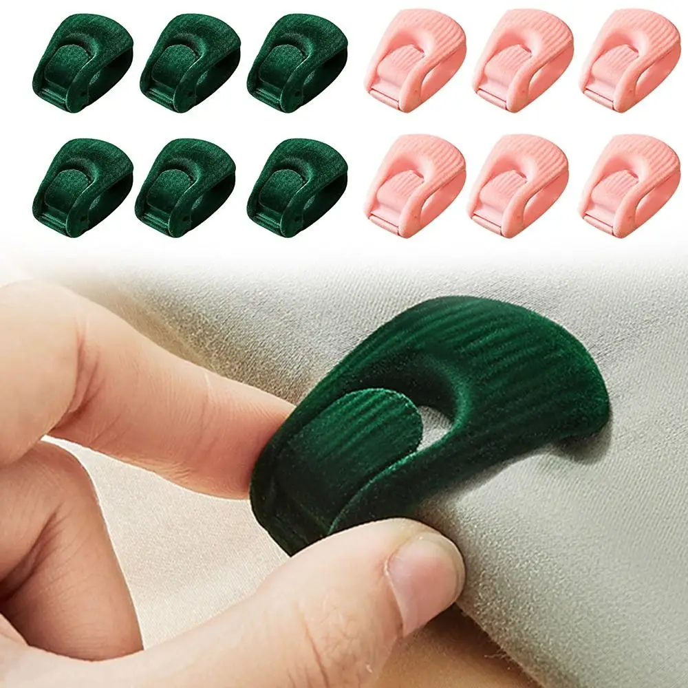 6pcs Fashion Non-slip Anti-run ABS Blanket Fastener Clip Flocking Quilt Holder Clothes Pegs Bed Sheet Buckle