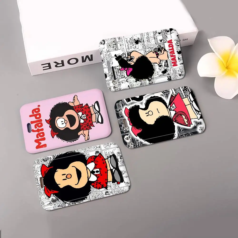 Porta Tarjetas de Identificación con Diseño de Mafalda, Cordón para Colgar, Porta Credenciales para Mujer, Correa para el Cuello, Porta Tarjetas de Visita