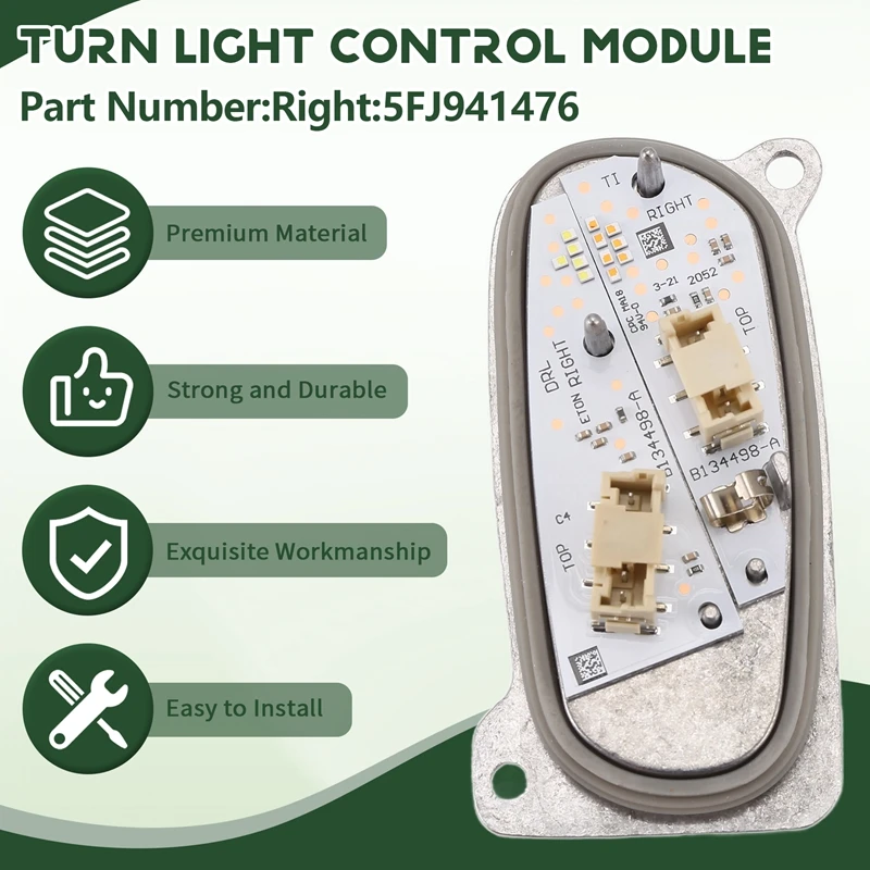 For SEAT Leon LED Headlight Daytime Running Light With Heatsink Turn Light Control Module Unit