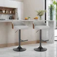 

Set Of 2 Adjustable Swivel Bar Stools, Cat Scratch Resistant Faux Leather, Counter Height Chairs With Wooden Backrest And Bla
