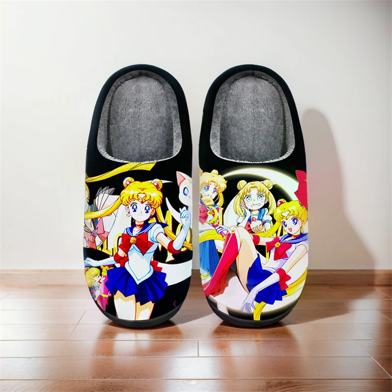 Winter Warm Indoor Slippers Anime Tsukino Usagi Chibiusa Cospaly Cartoon Shoes For Man Woman Unisex Slippers Halloween Gift