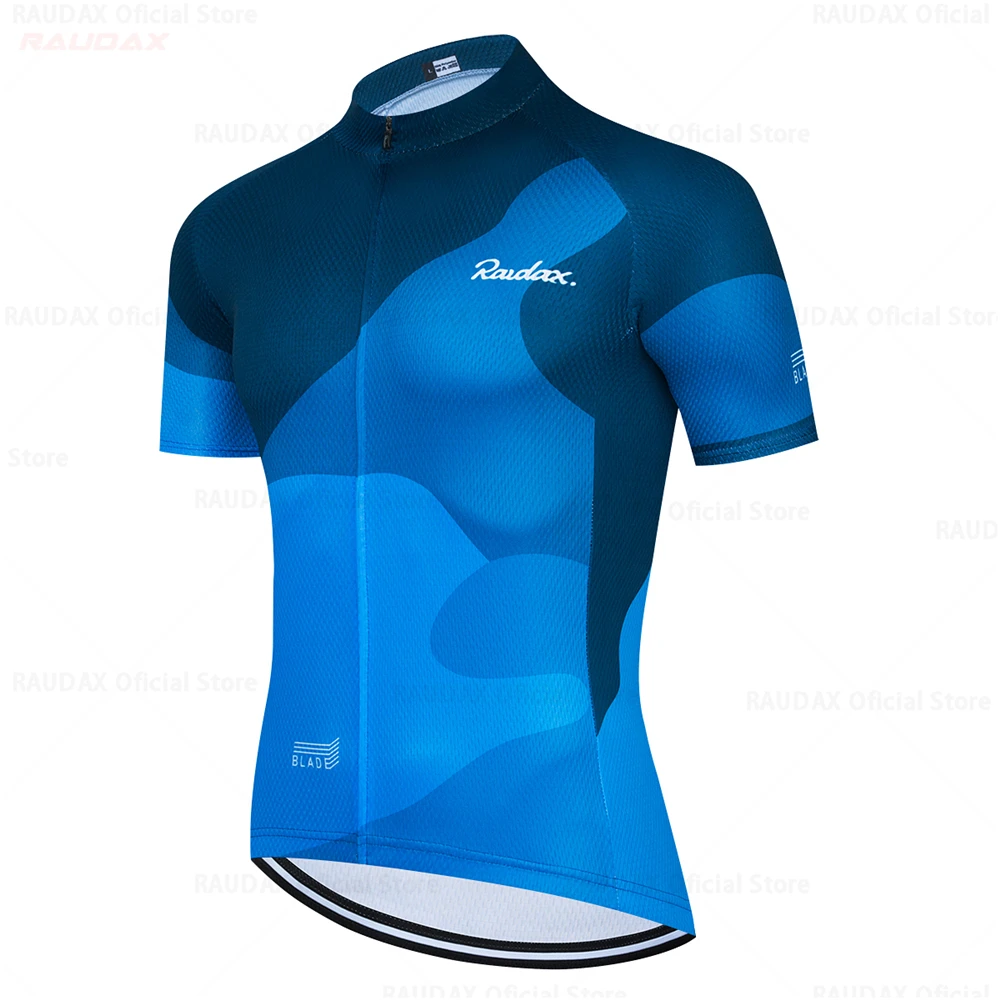 Raudax Short Sleeve Cycling Jersey for Men, MTB Bike Clothing, Racing Bicycle Clothes, Summer, 2025