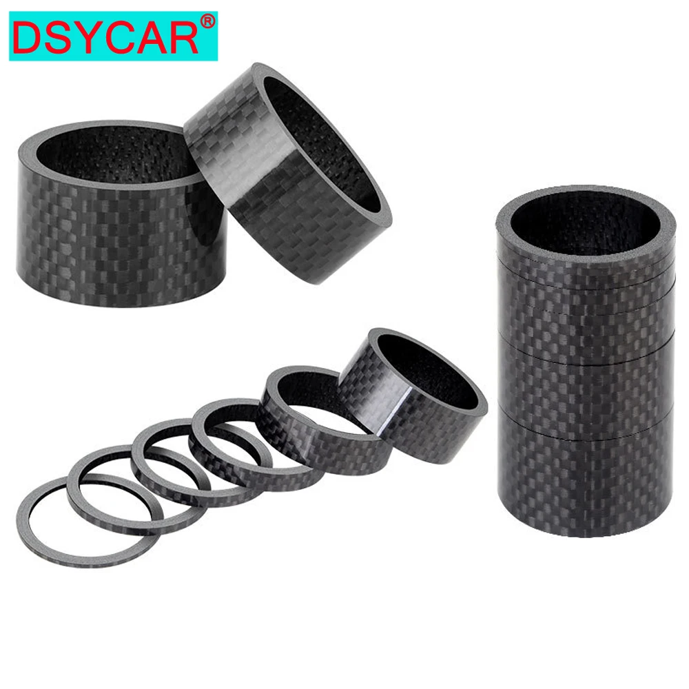 

5Pcs/Set Bike Carbon Fiber Headset Spacer, 28.6mm Bicycle Front Fork Stem Spacers Washer for Mountain Bike, Road Bike