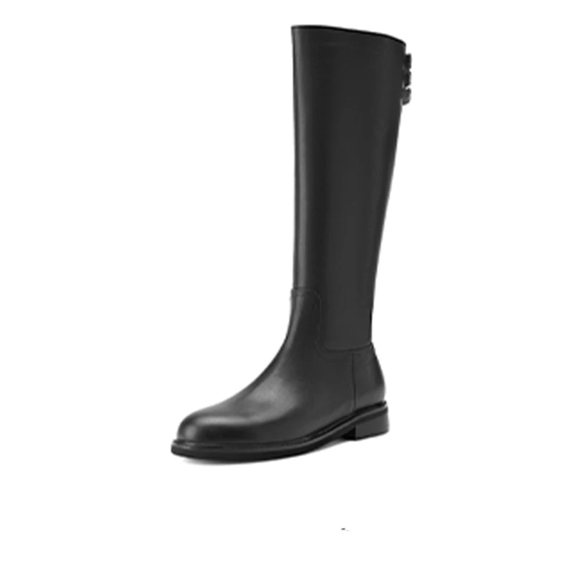 Flats Women's High Boots Fashion Dress Shoes Dress Designer Winter Chelsea Botas 2025 New Knee High Motorcycle Boots Para Mujer