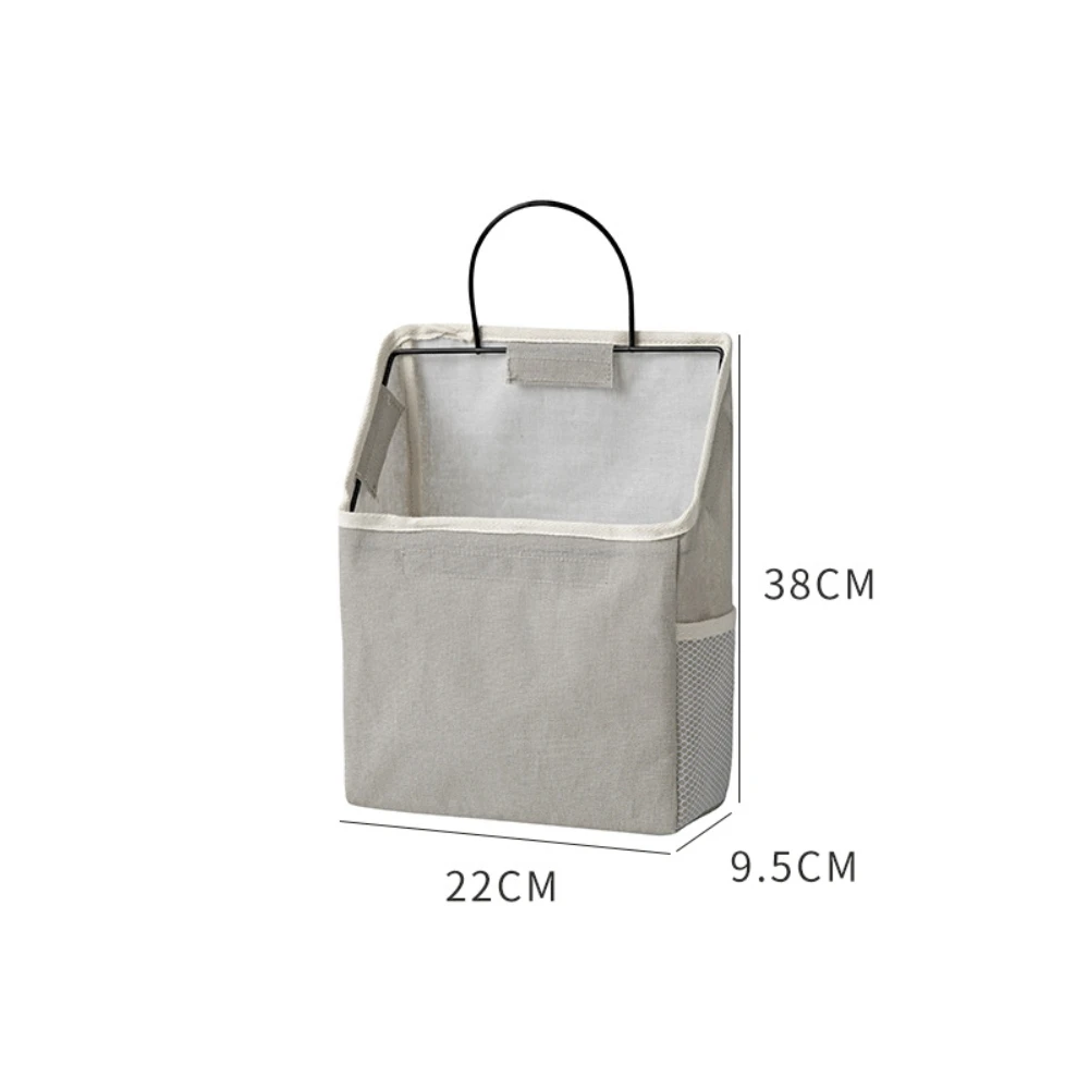 Dormitory Wall Hanging Wall Door Wardrobe Table Top Fabric Cotton Linen Organizer Basket for Books Magazine Storage bag