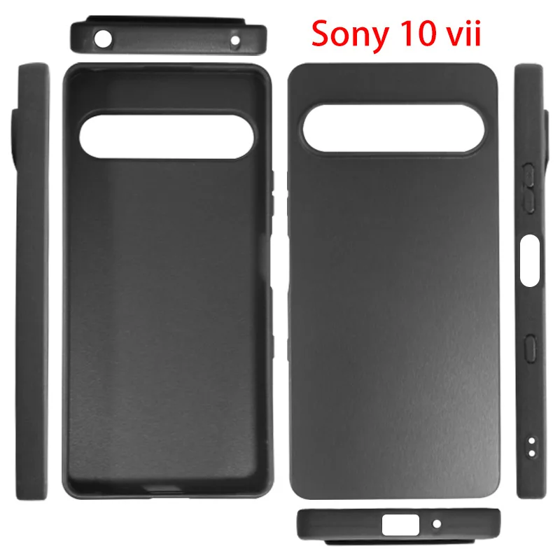 Capa de telefone fosca à prova de choque para Sony Xperia 10 VII Soft TPU Capa preta para SONY Xperia 10VII 10vii xperia10 vii