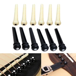 Clavijas de cuerda de guitarra, accesorios de guitarra acústica cónica, puente de ébano, 6 piezas