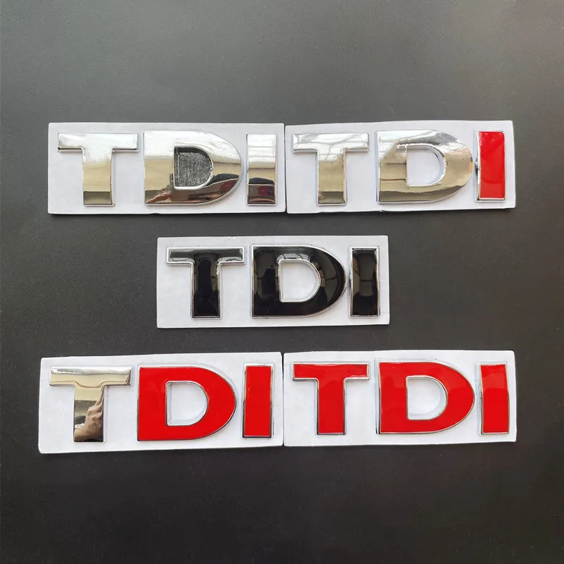 3D Metal Logo TDI Emblem Car Front Grill Badge Rear Trunk Sticker For VW Golf 4 6 7 MK6 Polo Jetta Passat Accessories - view 5