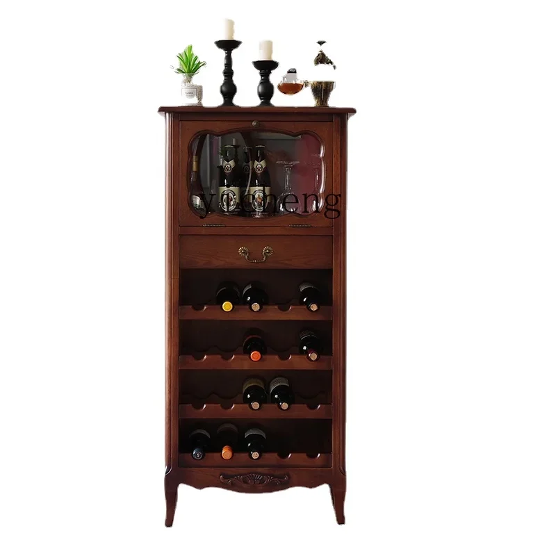 

Xl Side Cabinet European Style Locker Solid Wood Single Door Small Wine Cabinet Corner Cabinet Side Cabinet Retro