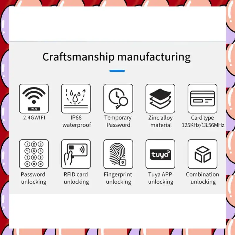 

A72Z Wi-Fi Tuya App Smart Door Lock Клавиатура RFID Контроллер доступа Умный дверной замок Клавиатура 13,56 МГц IC Версия