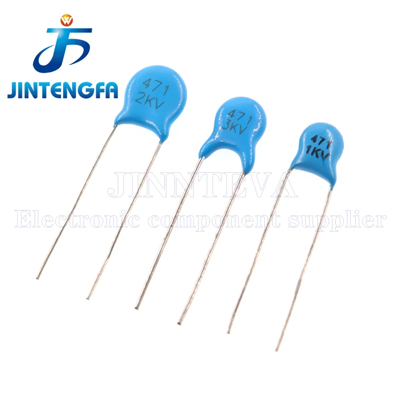 50 Pçs/lote 103 1KV 2KV 3KV 10nF 0.01uF 103M 5mm 7.5mm DIP Kit de capacitores cerâmicos de alta tensão 1000V 2000V 3000V Azul 2Pin