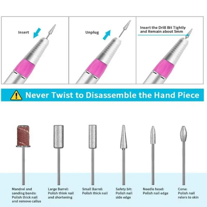 35000RPM Electric Nail Drill Machine Cutter Set Nail Gel Polish Nail Tools Salon Equipment Strong Polishing Tool Nail File Kit